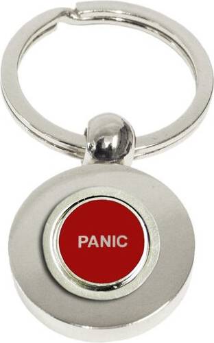 Knight Panic button silver keyring