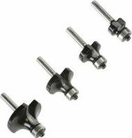 Lumberjack 4Pcs 1/4" Shank Round Over Beading Edging Router Bit Woodworking Tool Kits Set