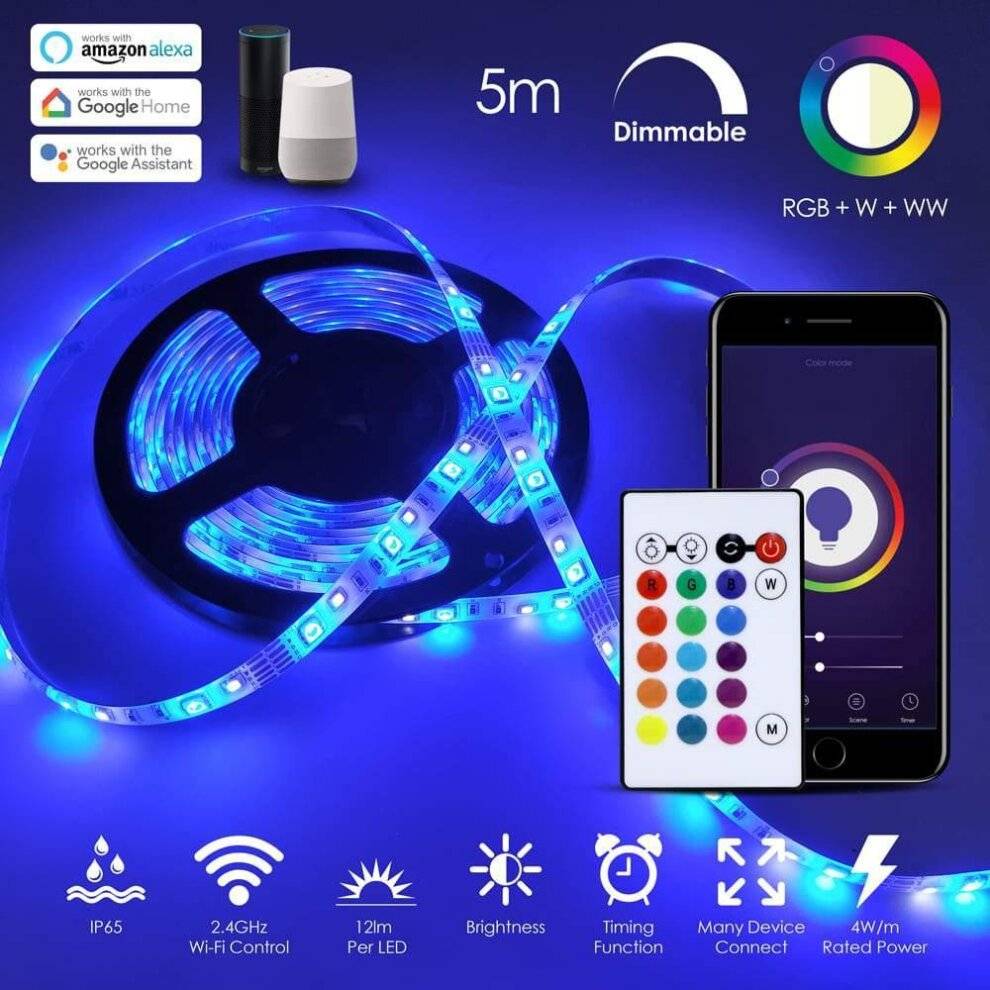 RGB CCT Smart WiFi LED Strip Kit 90 LEDs