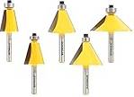 Router bit set Yonico 5 Bit Chamfer Edge Forming Router Bit Set