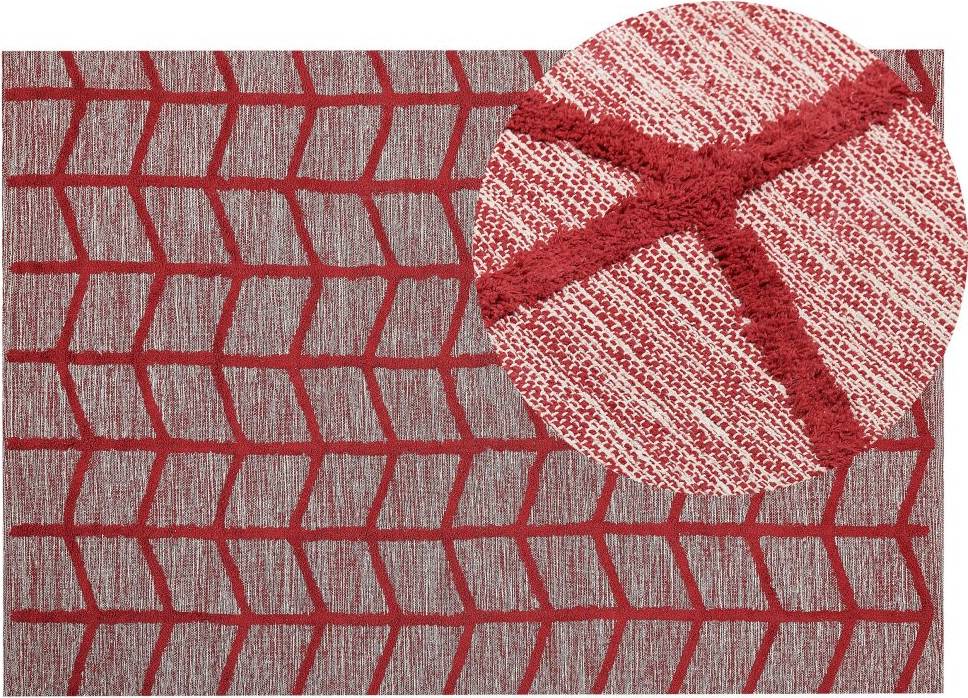 Beliani Cotton Rug SIVAS Red cm