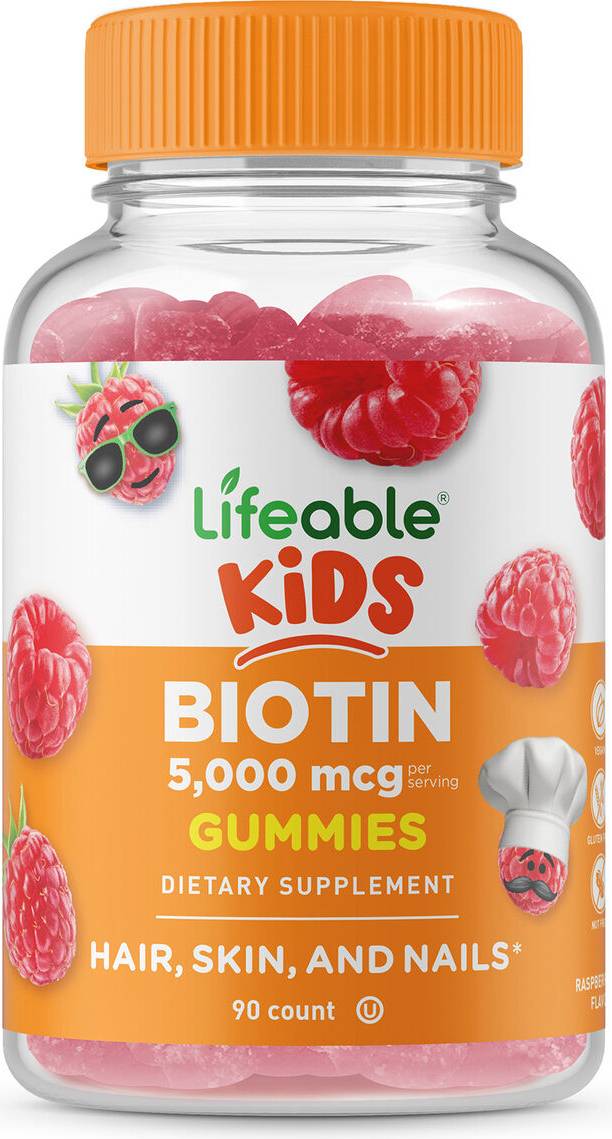 Lifeable Biotin Gummies Natural Raspberry 60 Gummies 60 pcs