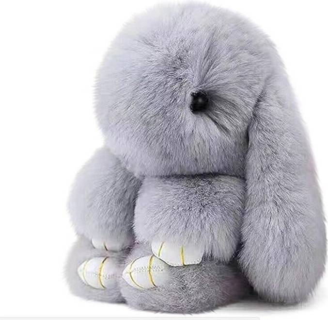 Tianci Fluffy Rabbit Keychain Cute Plush Bunny Key Rings Pom Pom