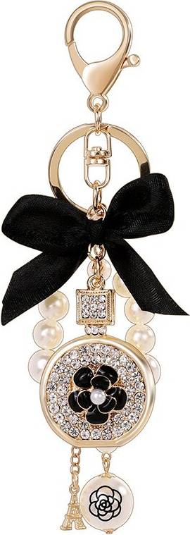 GOPatriot Memory Rhinestone Keychain Bow Imitation Pearl Cute Handbag Keychain