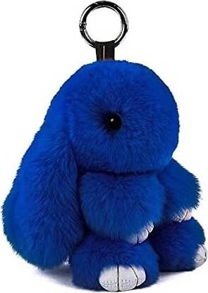 Mascot Fluffy Rabbit Keychain Cute Plush Bunny Key Rings Pom Pom