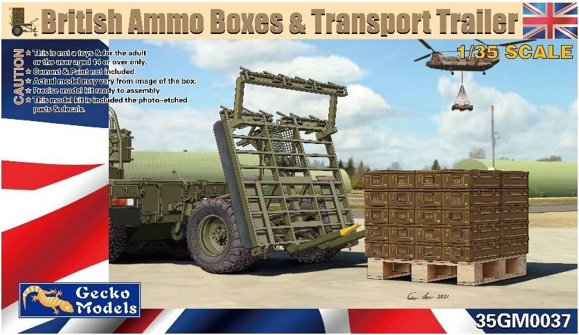 Britisch Ammo Boxen Trailer Modell Kit