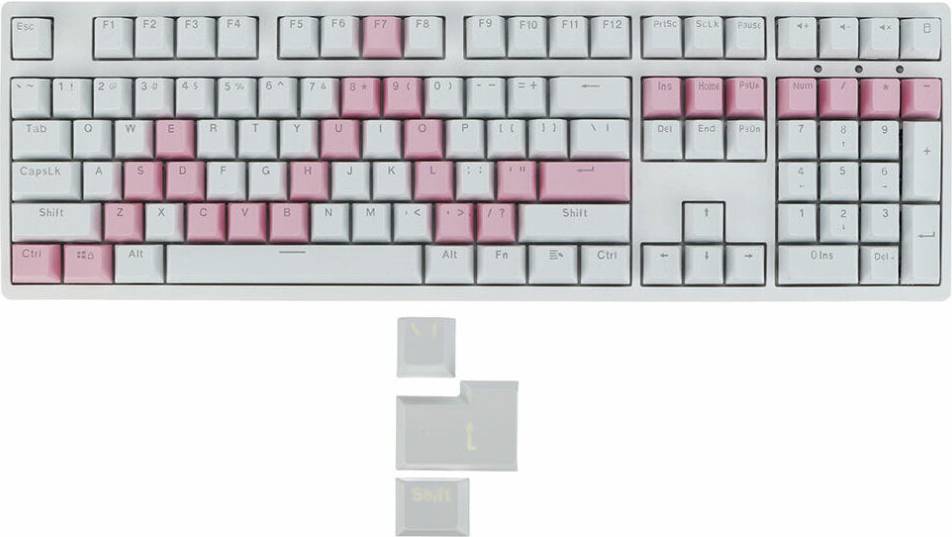 Greenzech Pink & 111 Keys Color Matching Keycap Set OEM Profile Translucent Keycaps for Mechanical Keyboards