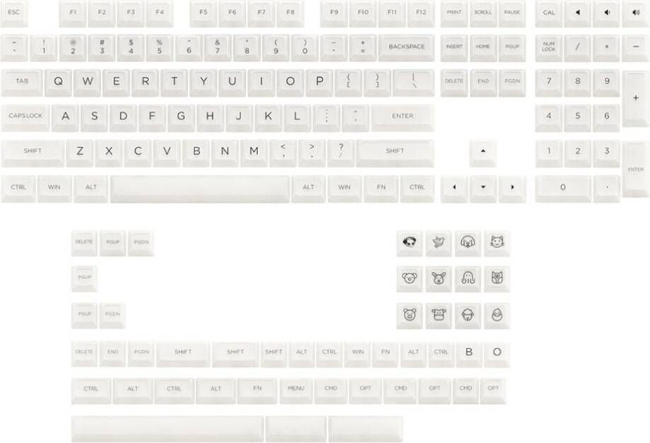 Greenzech 155 Keys Clear Translucent Keycap Set ASA Profile