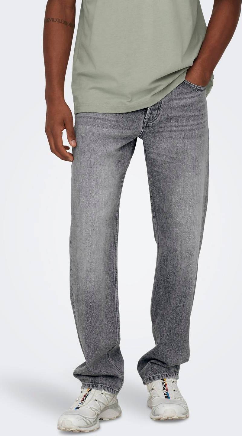 Only & Sons Rak Passform Jeans Grå