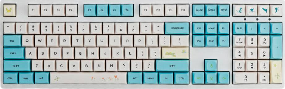 Greenzech 130 Keys Spring Rippling Keycap Set Profile Sublimation
