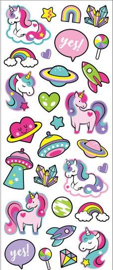 Tinka Stickers Enhörningar Och Rymdskepp