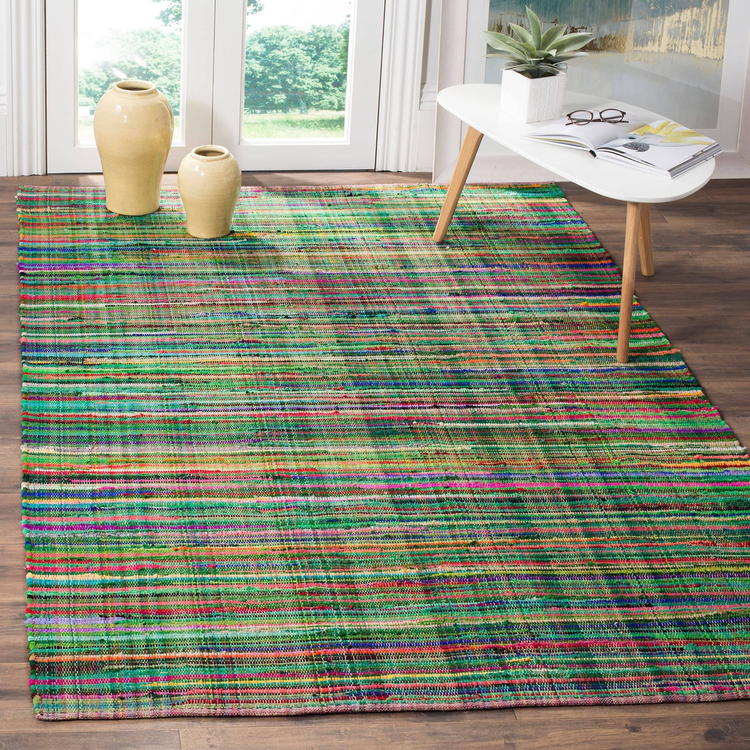 Safavieh Rag Rug Multicolor, Green 108x144"