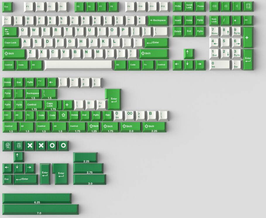 Greenzech 173 Keys Color Matching Keycap