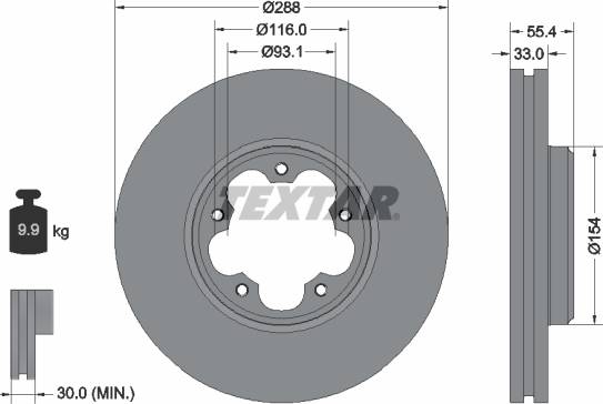 Textar Brake Disc 92320303