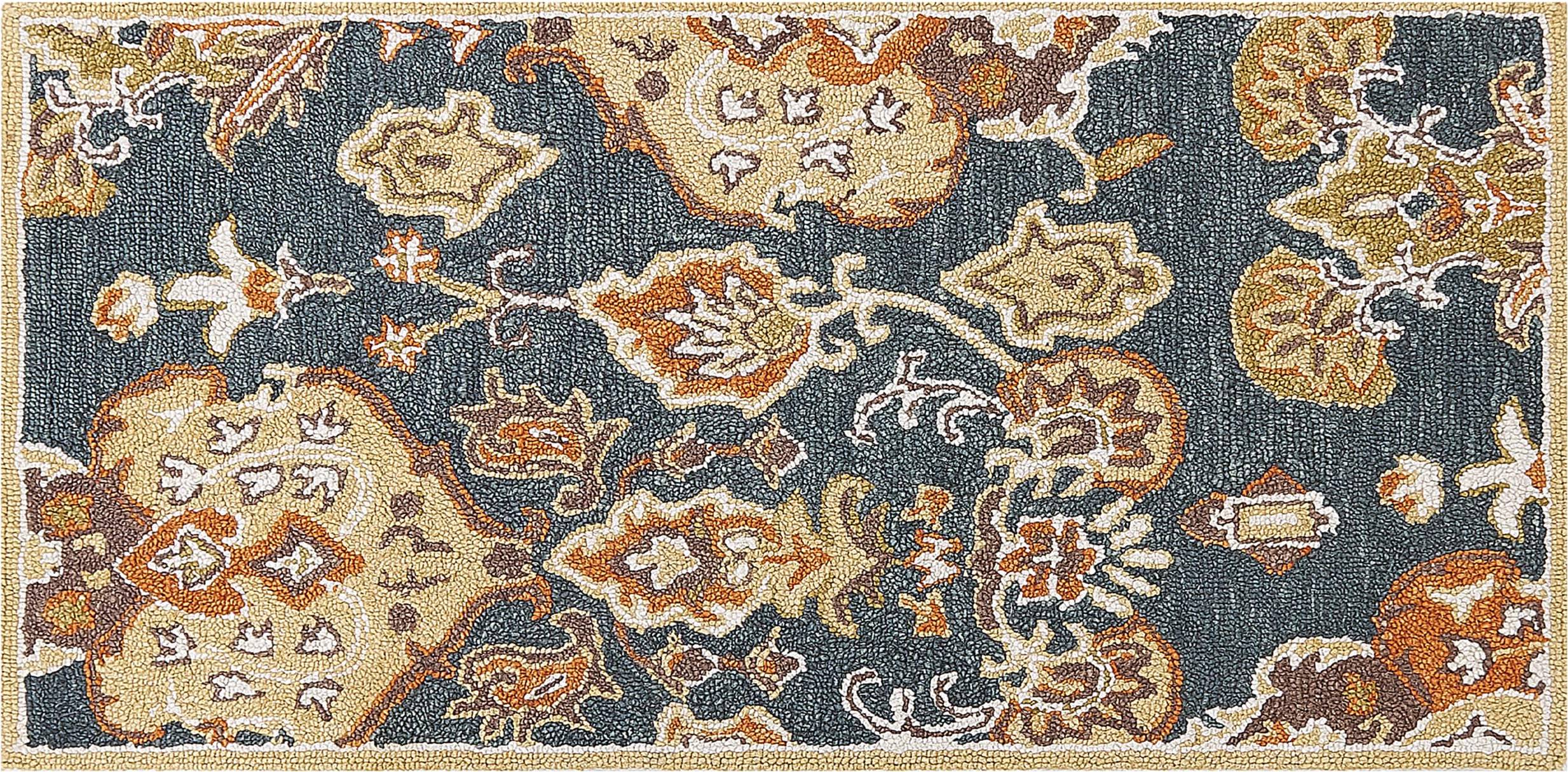 Beliani Wool Area Rug UMURLU Multicolour, Grey, Brown cm