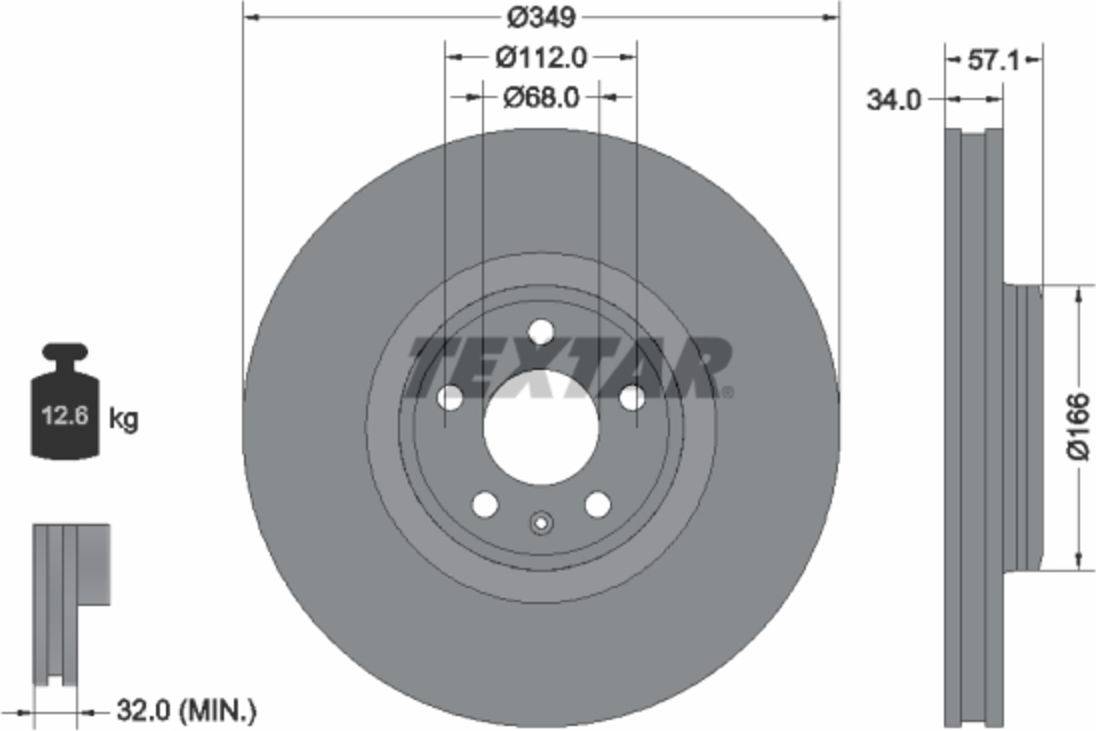 Textar Brake Disc 92289305