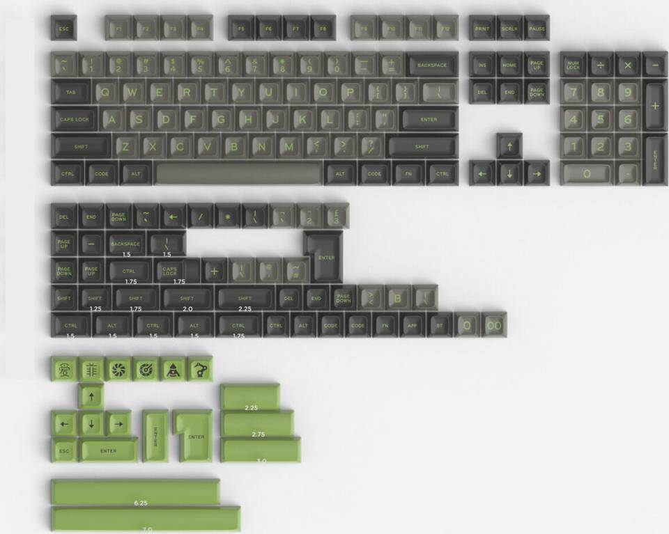 Greenzech 172 Keys Color Matching Keycap Profile