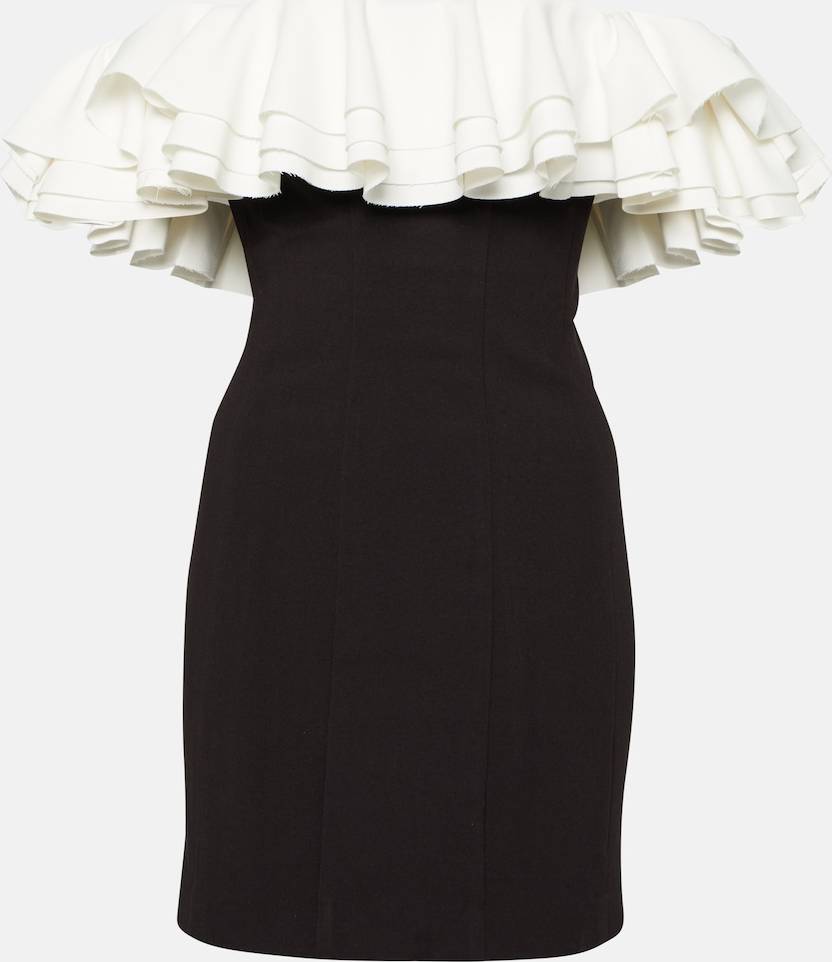 Staud Off-Shoulder Ruffled Minidress - Multicoloured