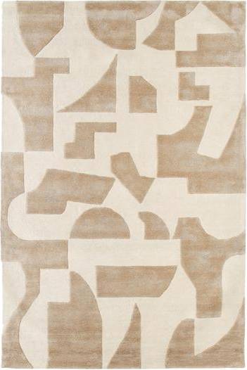 Westwing Collection High-Low Wool Rug Corin Hand-Tufted Brown
