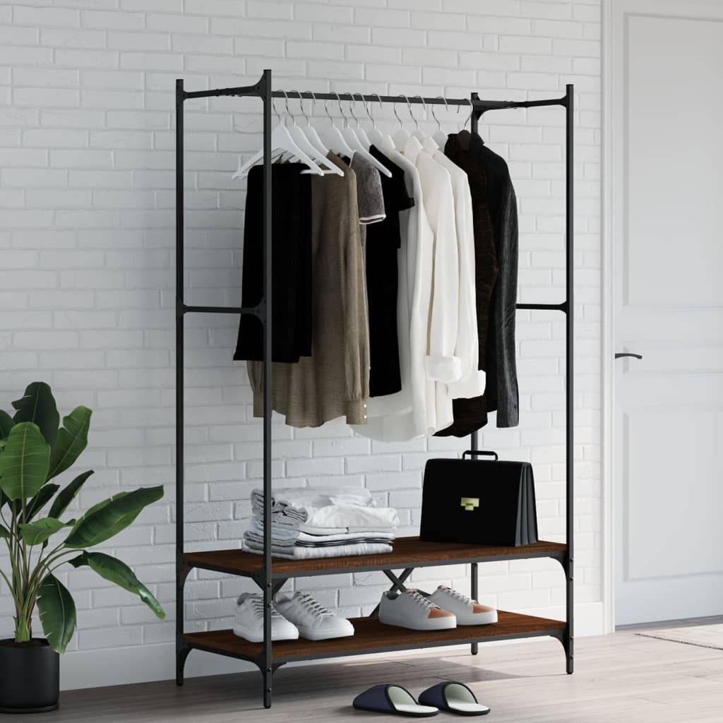 vidaXL brown oak Clothes Rack Coat Engineered