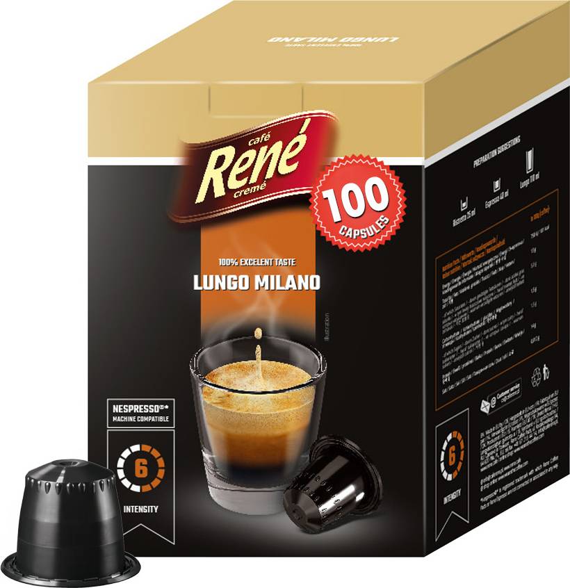 Café René Big Pack Lungo Milano for Nespresso.