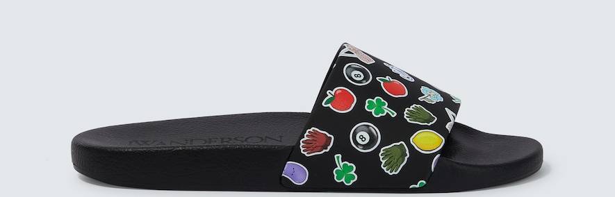 Sticker Logo Slides Shoes - Sort