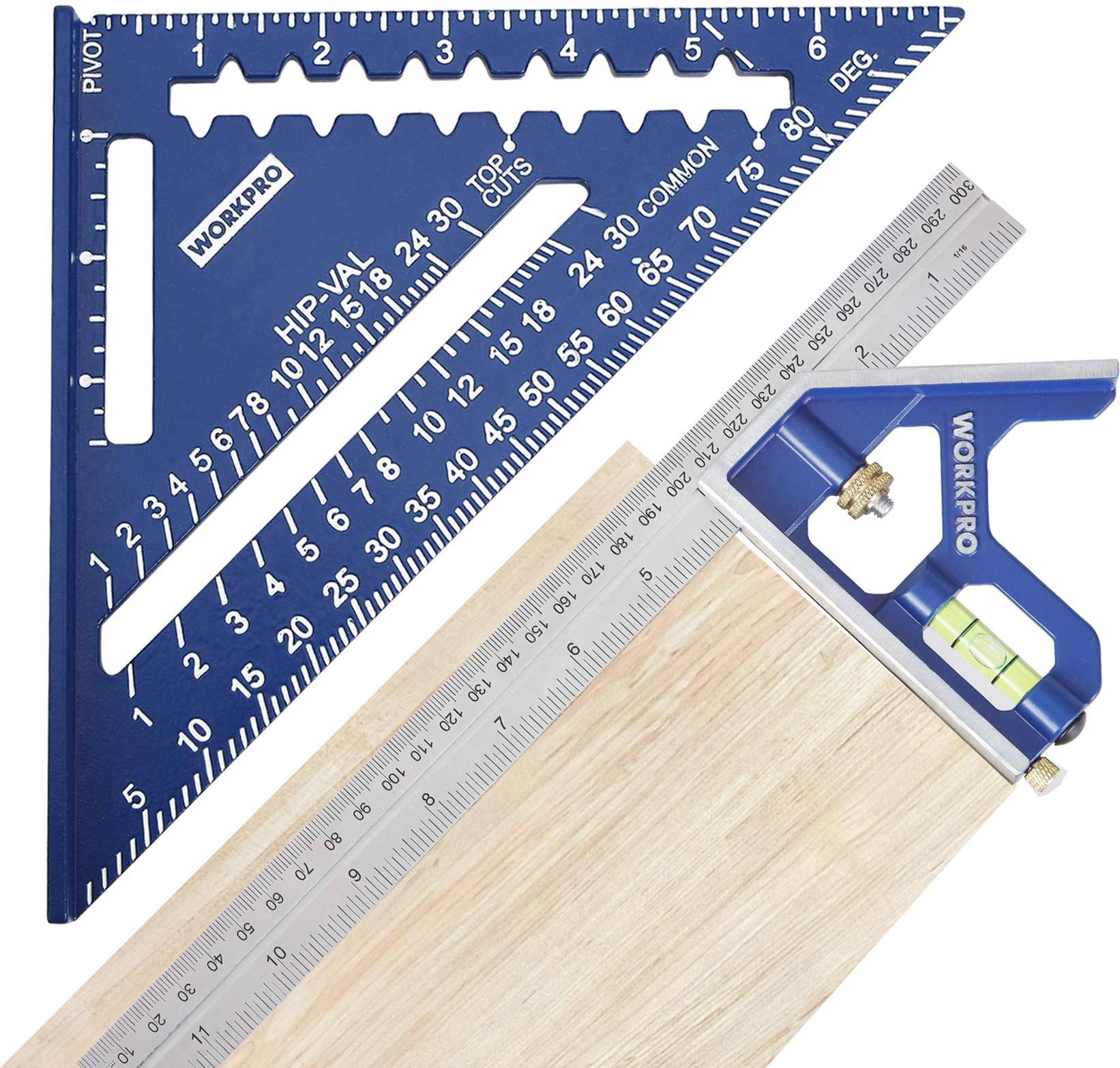 WORKPRO Rafter Square and Combination Square Tool Set Carpenter's Square