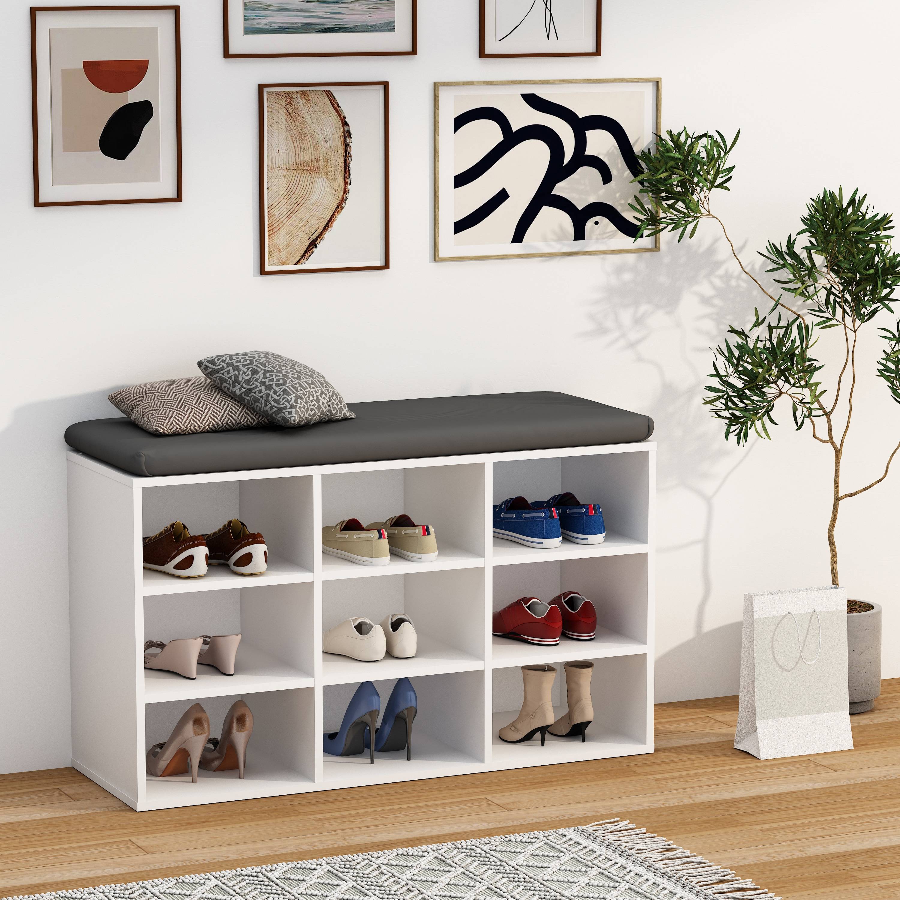 VCM Shelf Hinsol White Shoe Rack