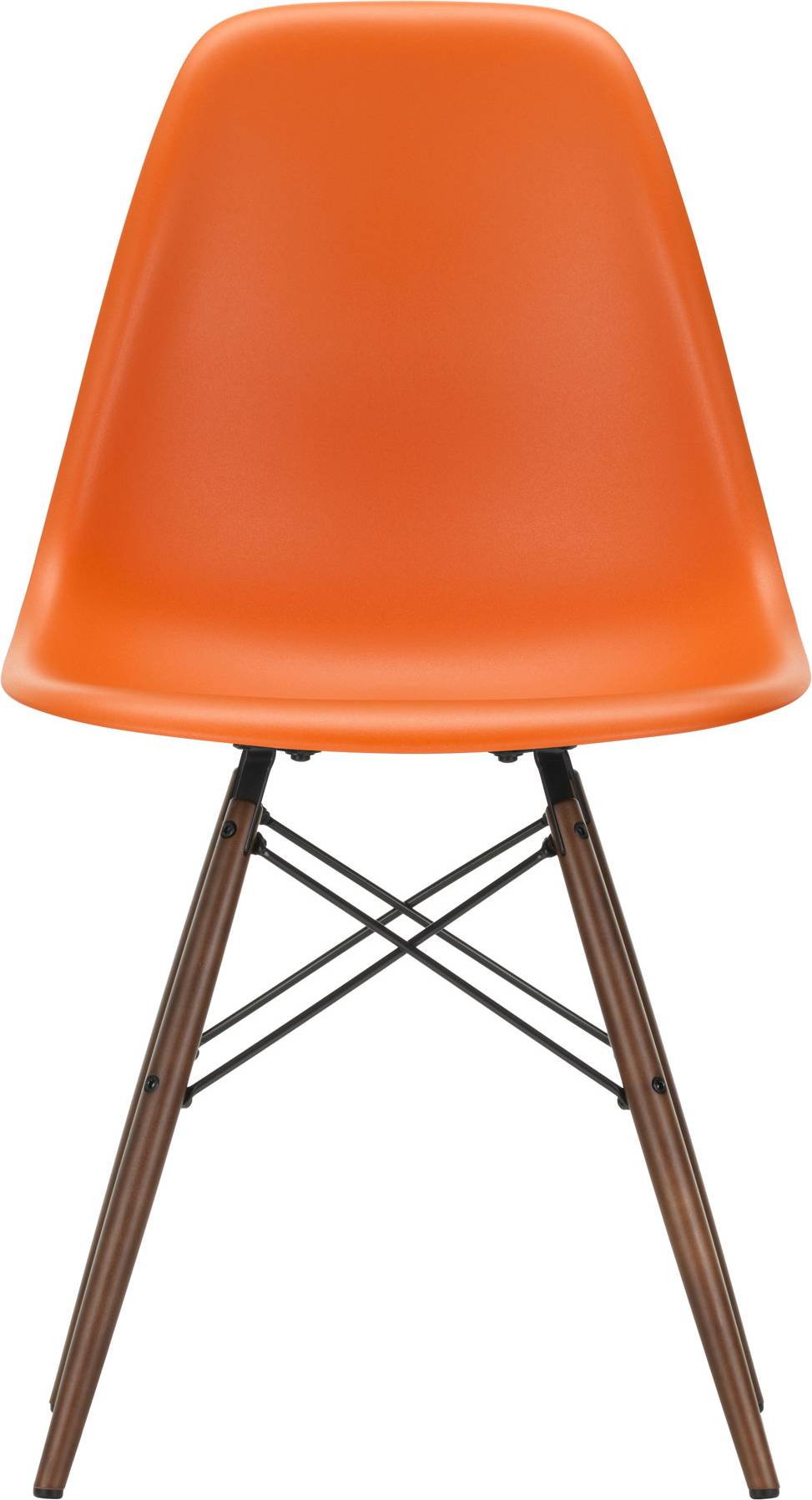 Vitra DSW Plastic Maple Base Orange Rouille Kitchen Chair