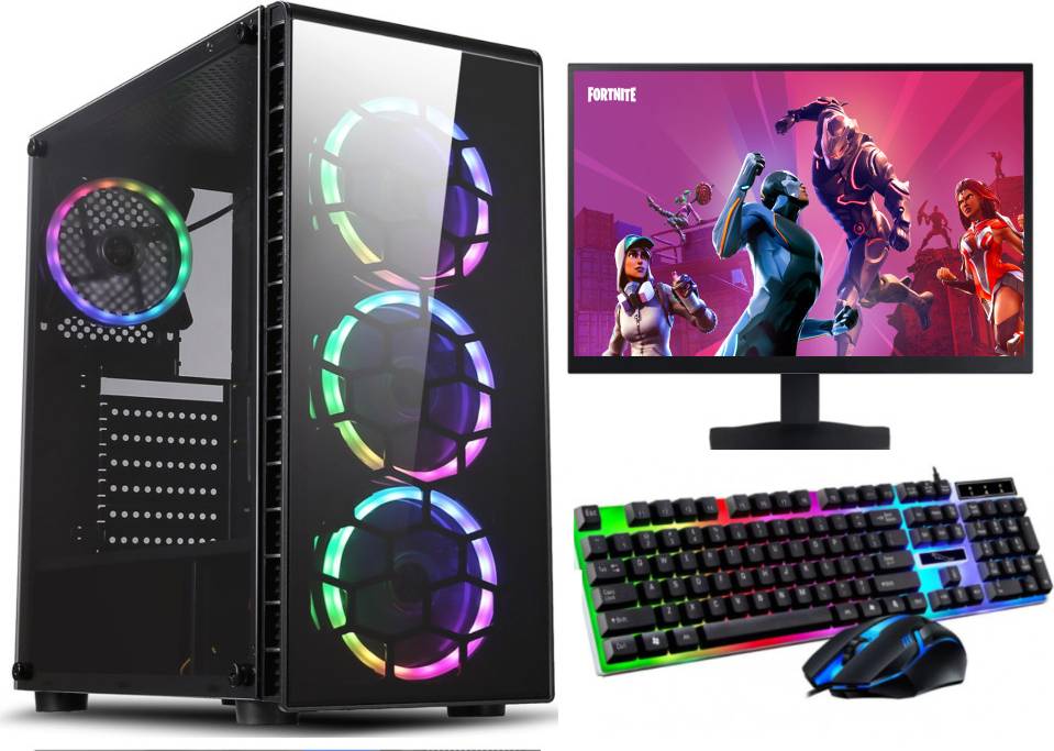 FCS Gaming PC Computer Bundle Quad Core 1TB