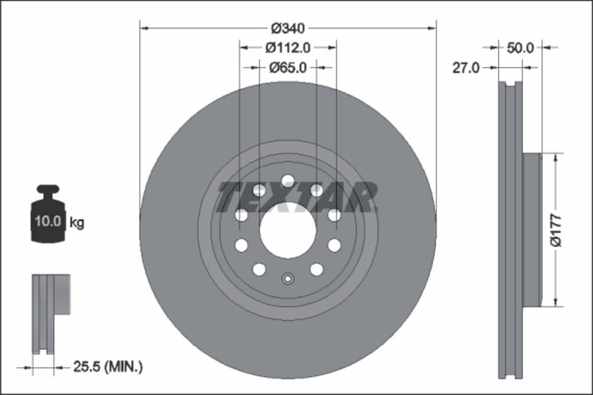 Textar Brake Disc 92337405