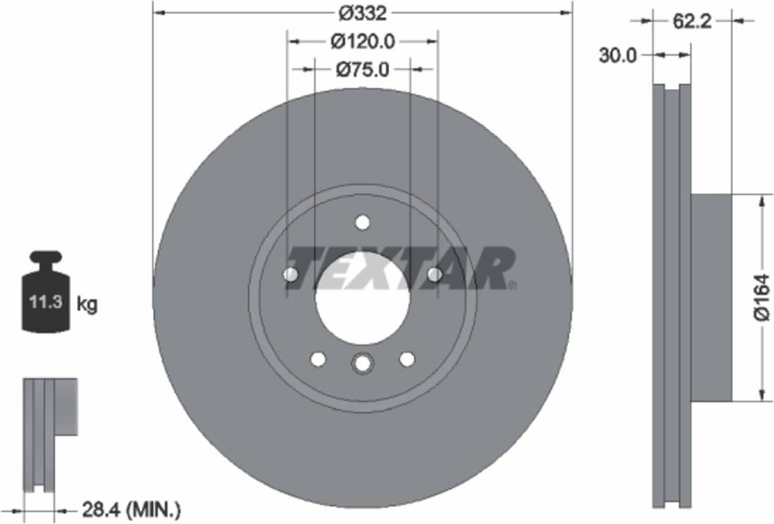 Textar Pro+ Brake Disc 92160805