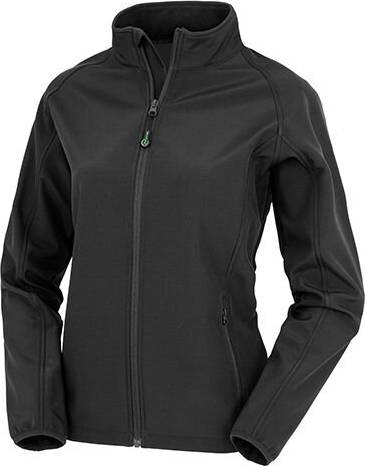 Recycled 2-Layer Printable Softshell Jacket - Black