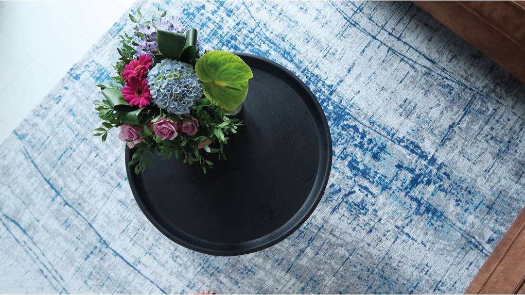 Louis de Poortere Flatweave Rug Blue