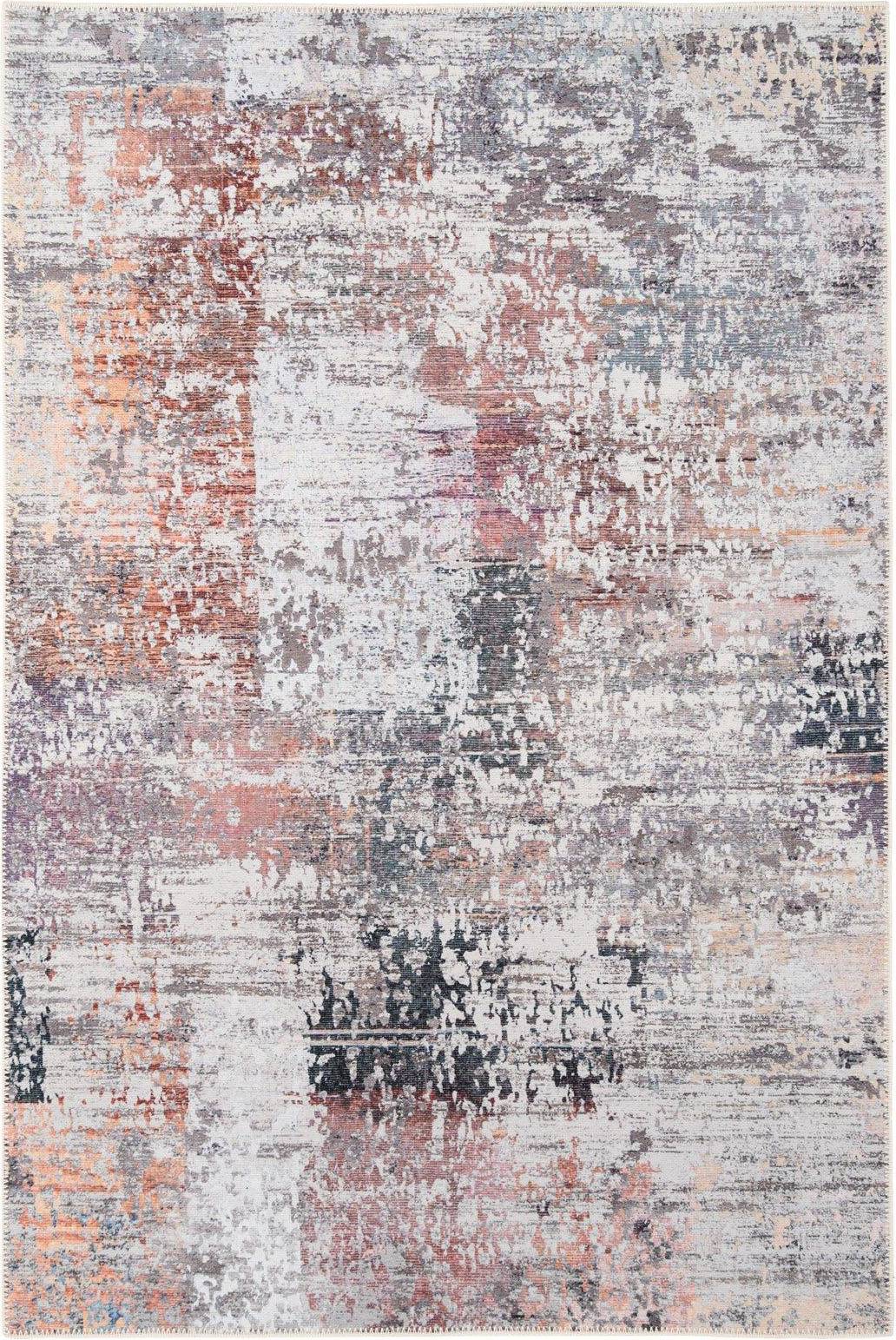 Loomed Distressed Abstract Multicolour