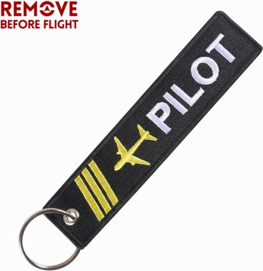 Pilot holder Pilot Keychains Jewelry Embroidery Remove Before Flight Pilot Key Chain For Aviation Key Tag Label