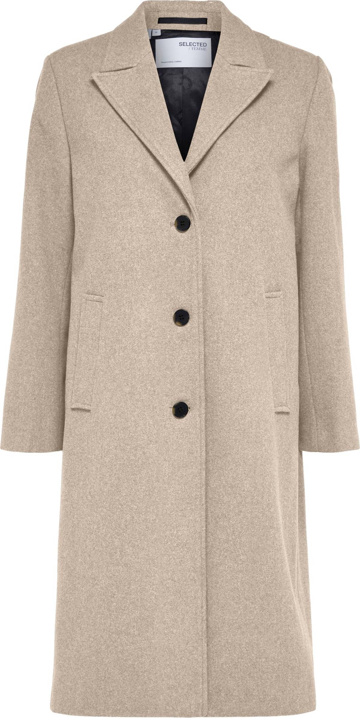Selected Alma Single Button Coat - Sand Shell