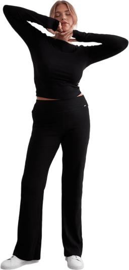 aim'n Ease Ribbed Long Sleeve Top - Sort