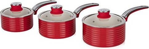Swan Retro Red Cookware Set with lid