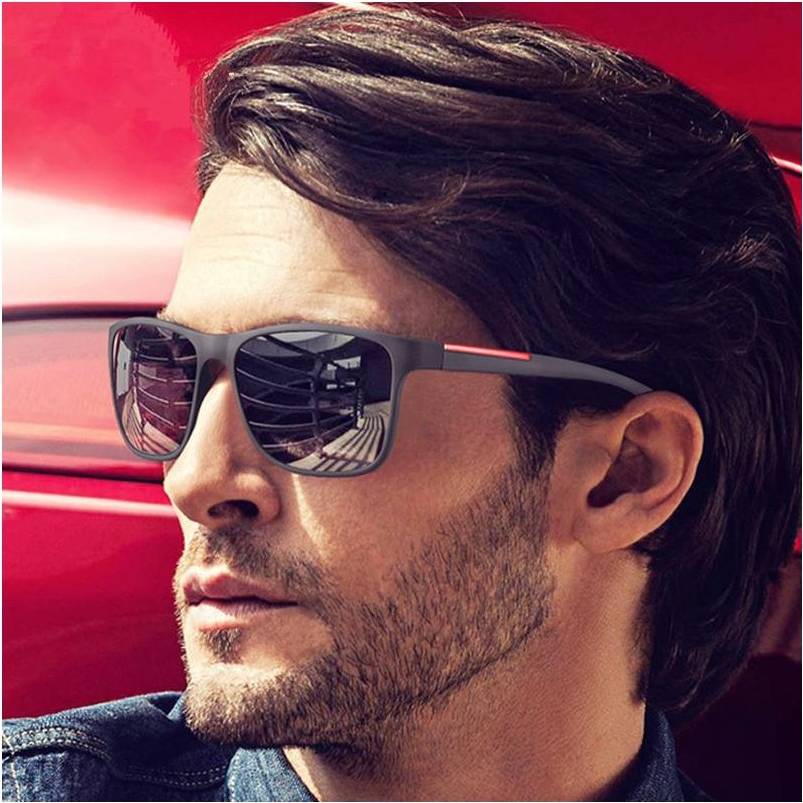 Designer Men's Designer Rectangular Sunglasses - UV Protection