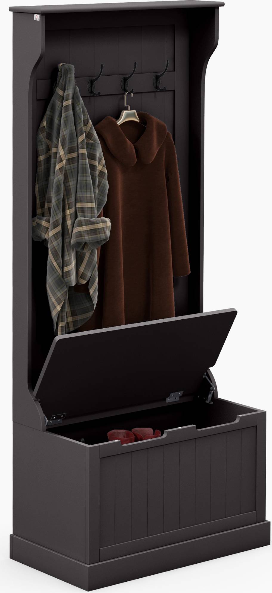 Coat rack shoe bench Homcom 28" 3-In-1 Entryway Hall Tree