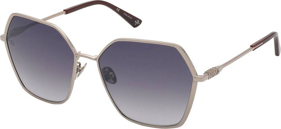 Nina Ricci Ladies Sunglasses Geometric Octagonal - Blue