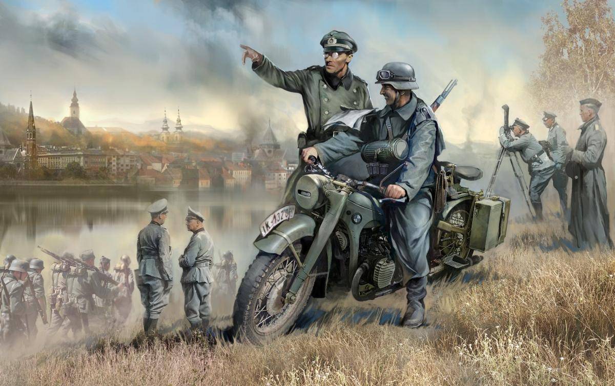 German Single Motorcycle R12 1/35