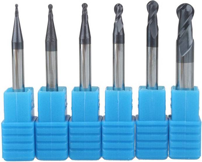Greenzech R0.5mm R0.5-R6mm Ball Nose 2 Flute Tungsten Carbide End Mill Cutter TiAlN Coating End Milling Cutter