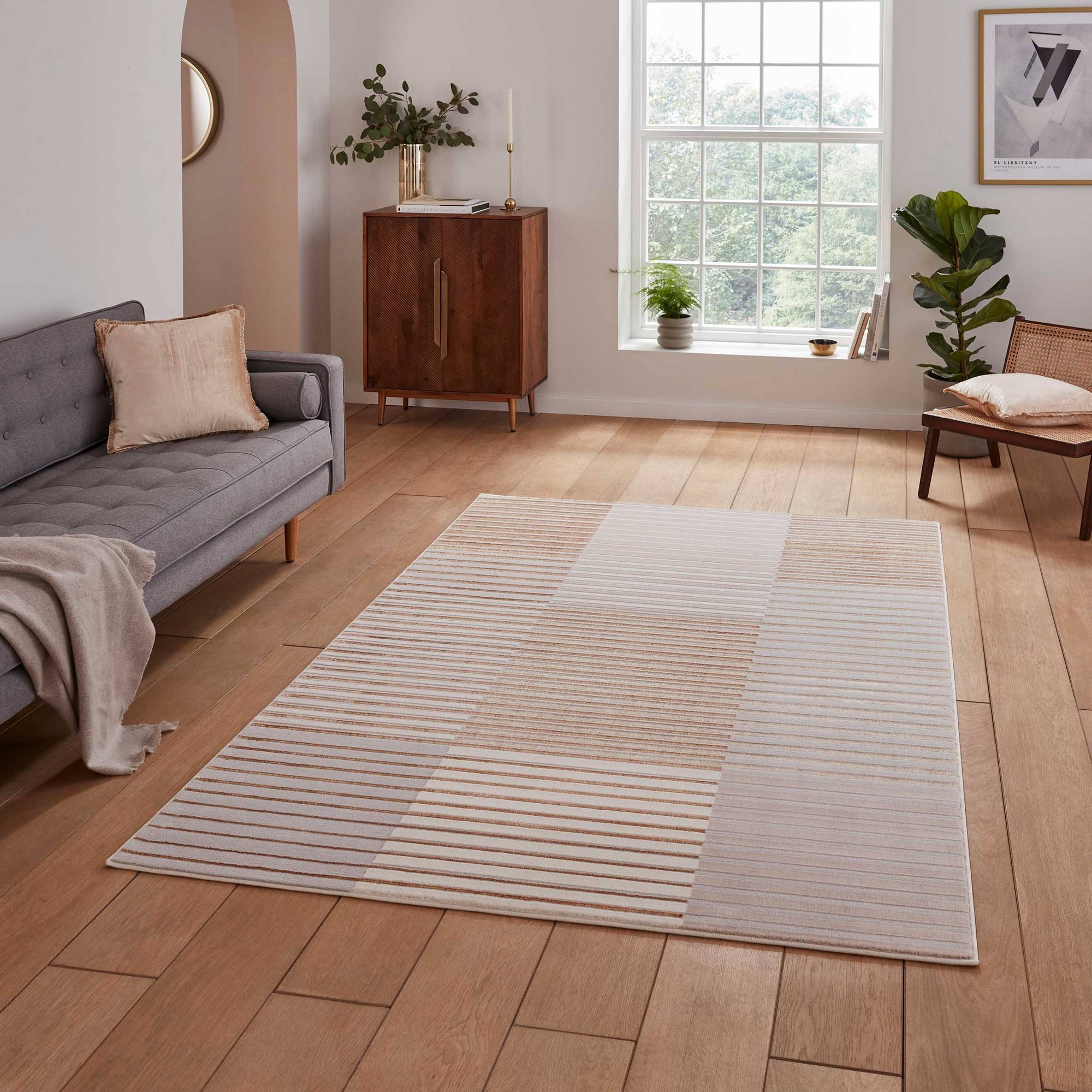 Think Rugs Apollo 2681 Modern Geometric Grey
