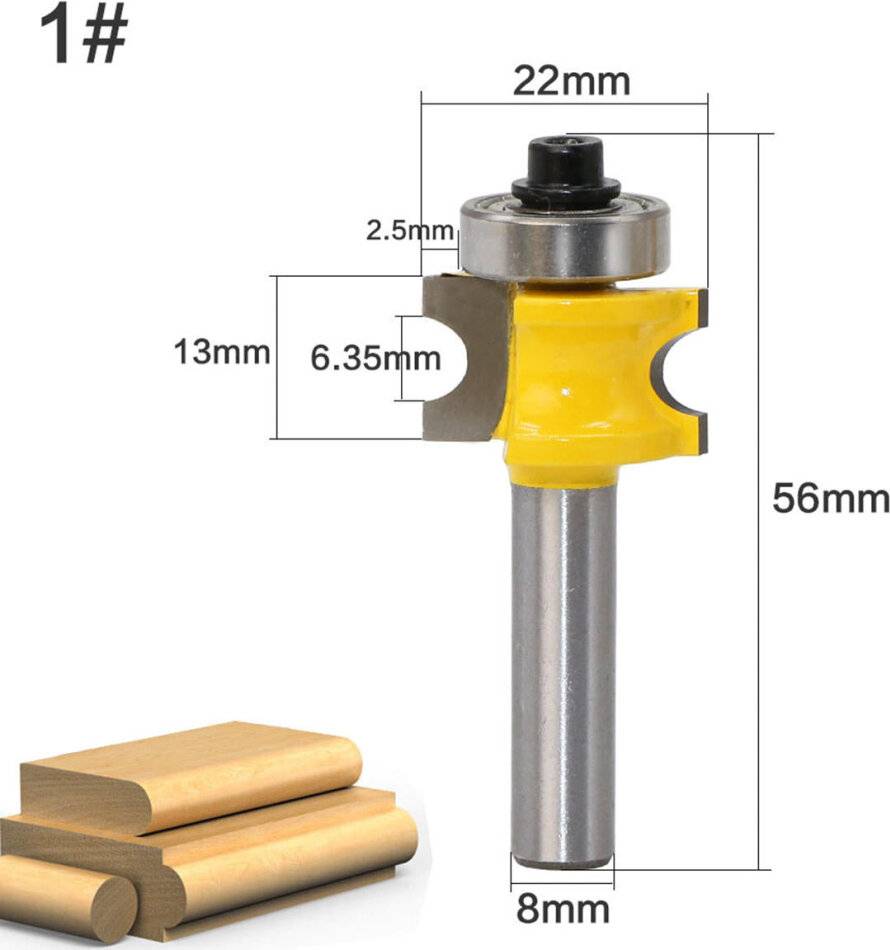 GZUK 1/4 Inch 8mm Shank Round Over Router Bit 1/4 to 5/8 Inch Woodworking Edging Router Chisel Groove Cutter