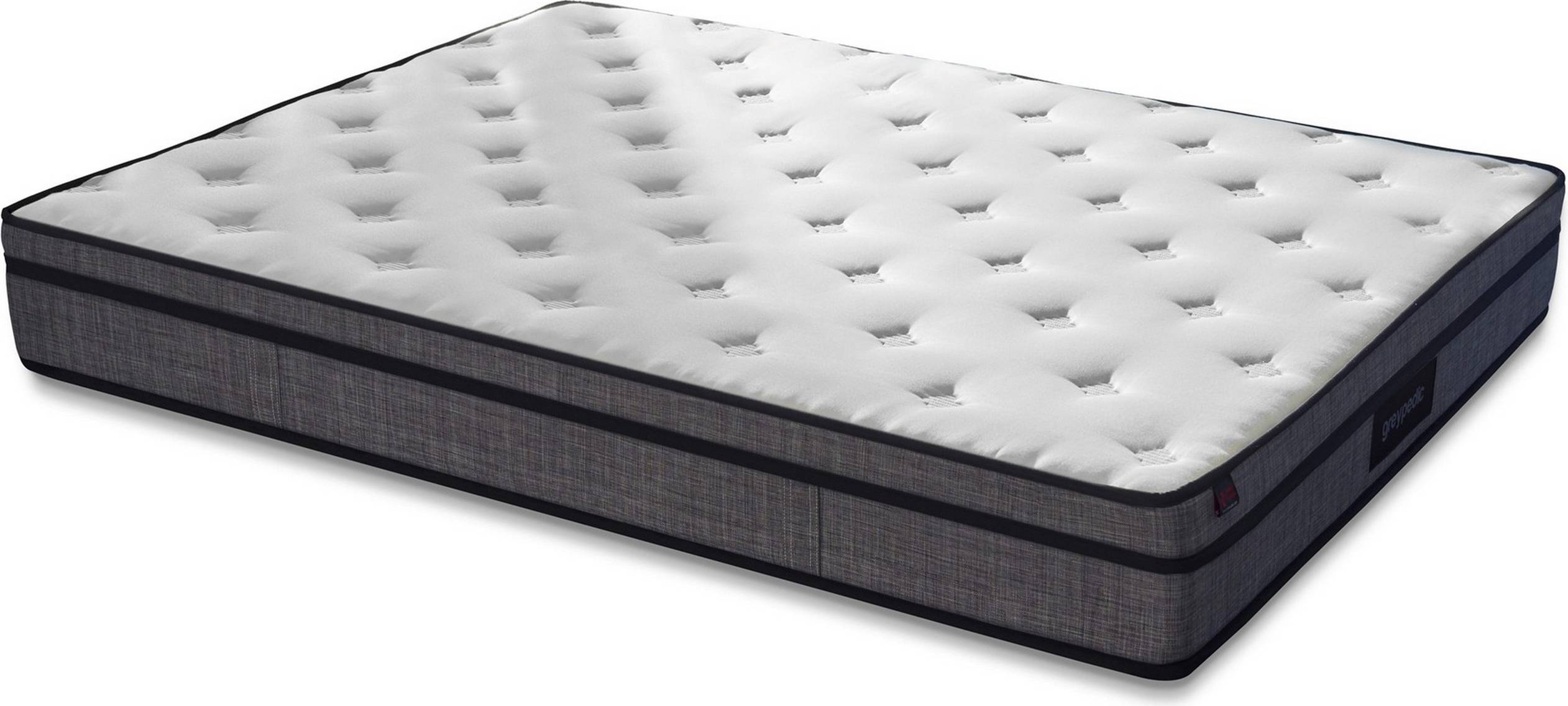 Resårmadrass 120 x 200 Spring Resårmadrass Vit/Grå