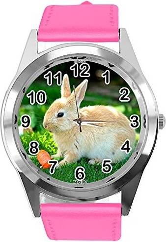 Taport HOT Pink Leather Round for Rabbits Fans e2 Blue