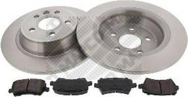 Mapco Brake Disc And Pads Set Rear Axle