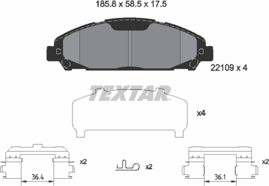 Textar Brake Pad Set 2210901